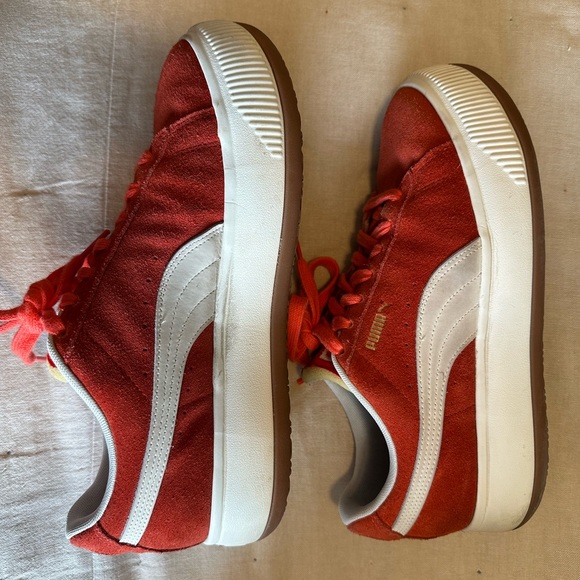 Puma Red Mayu Suede Platforms 10.5 - Picture 3 of 5